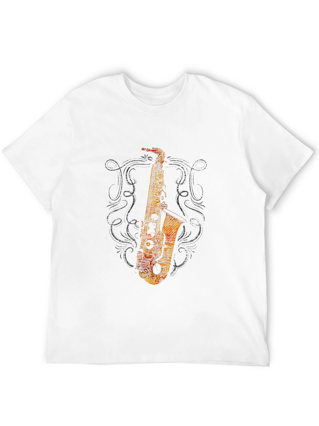 Saxophone Graphic Black T-Shirt