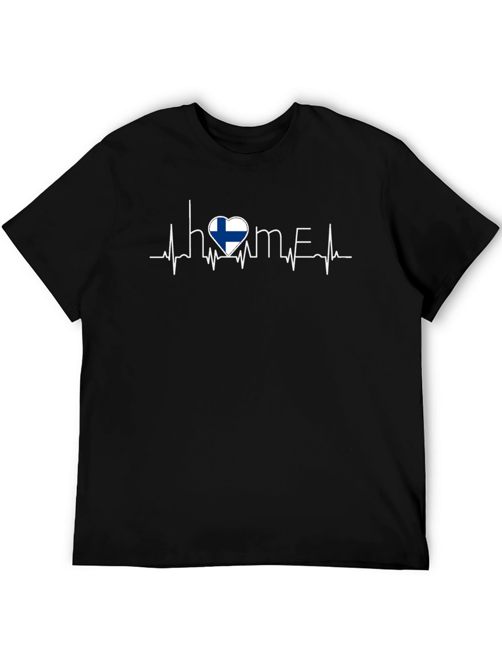 Finland Heartbeat Home T-Shirt - Black