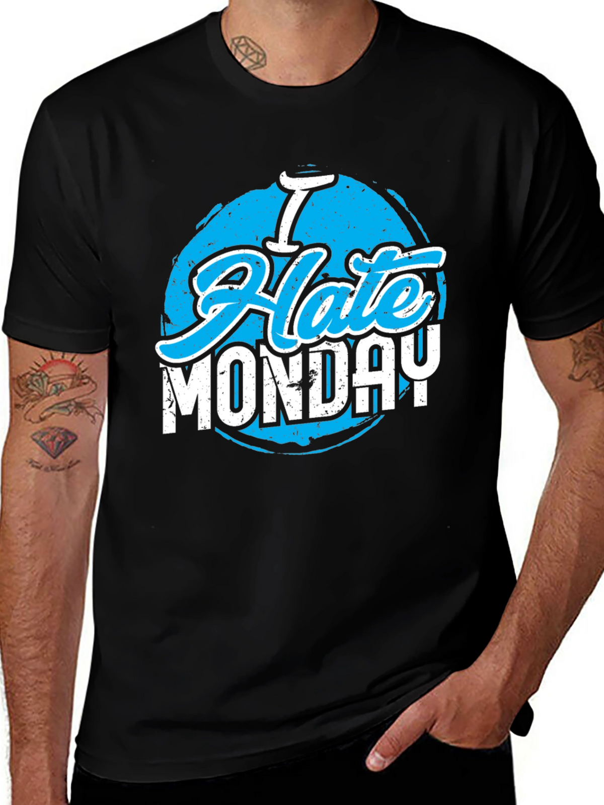 I Hate Monday Graphic Tee - Black