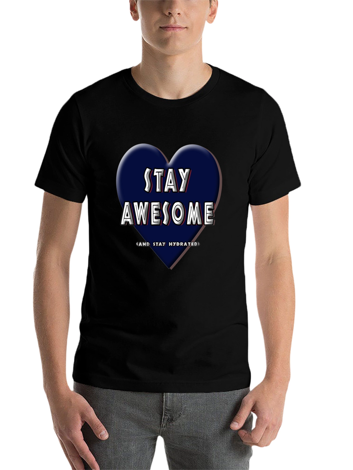 Stay Awesome T-Shirt - Heart Design