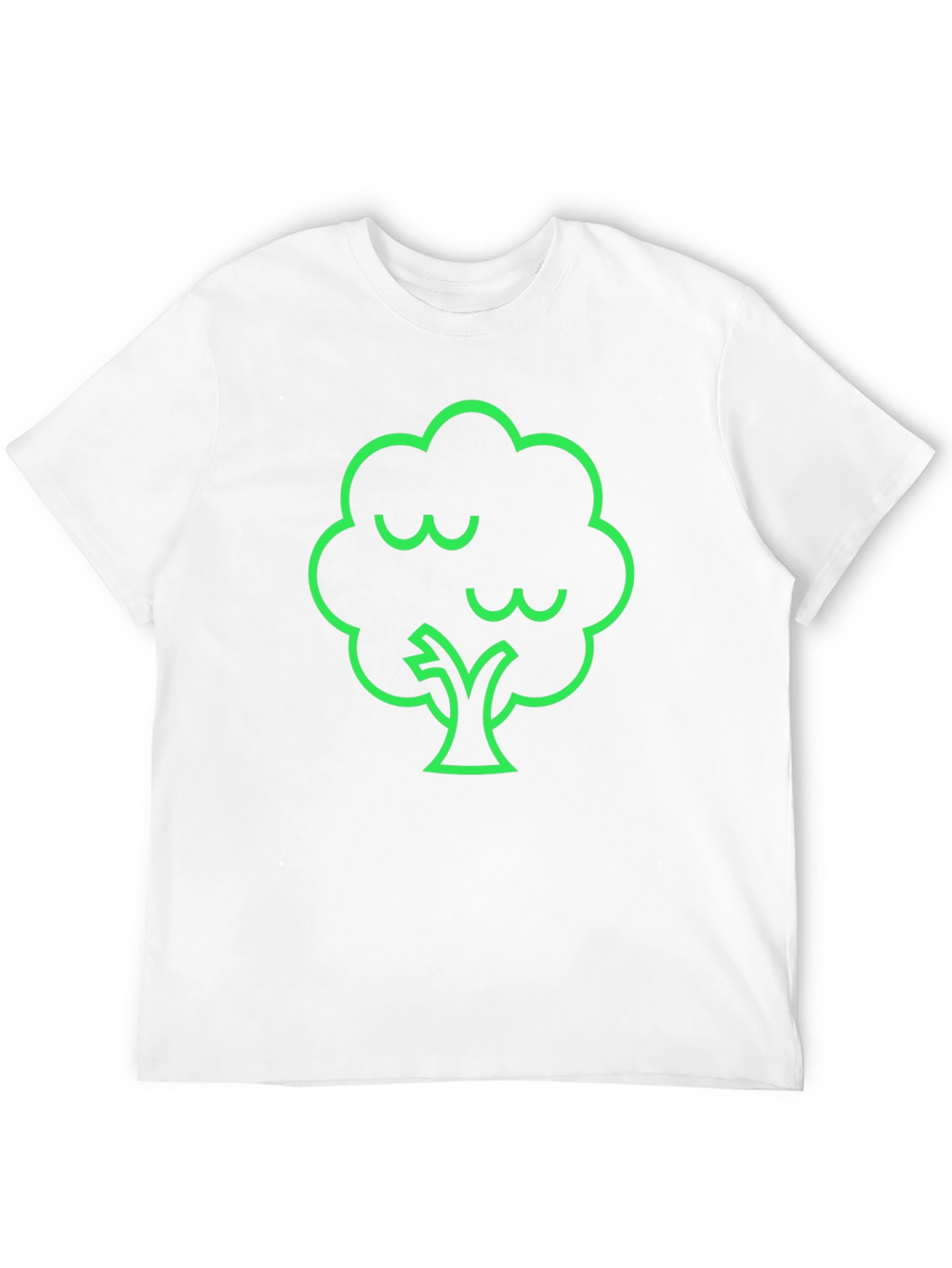 Modern Green Tree Graphic Black T-Shirt