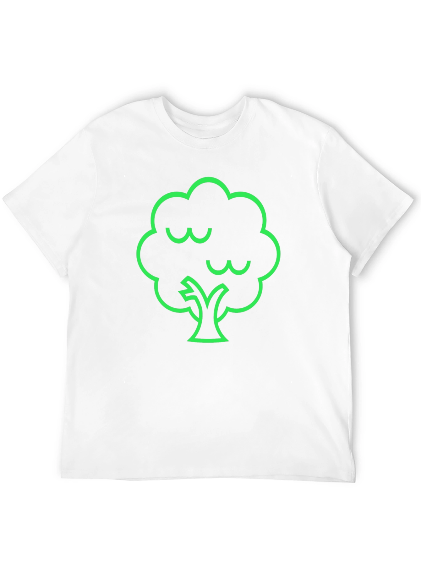Modern Green Tree Graphic Black T-Shirt