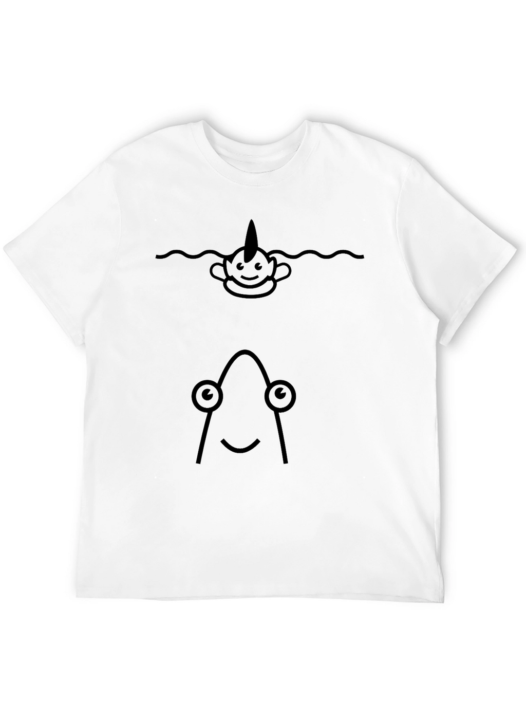 Funny Narwhal & Angler Fish Graphic T-Shirt