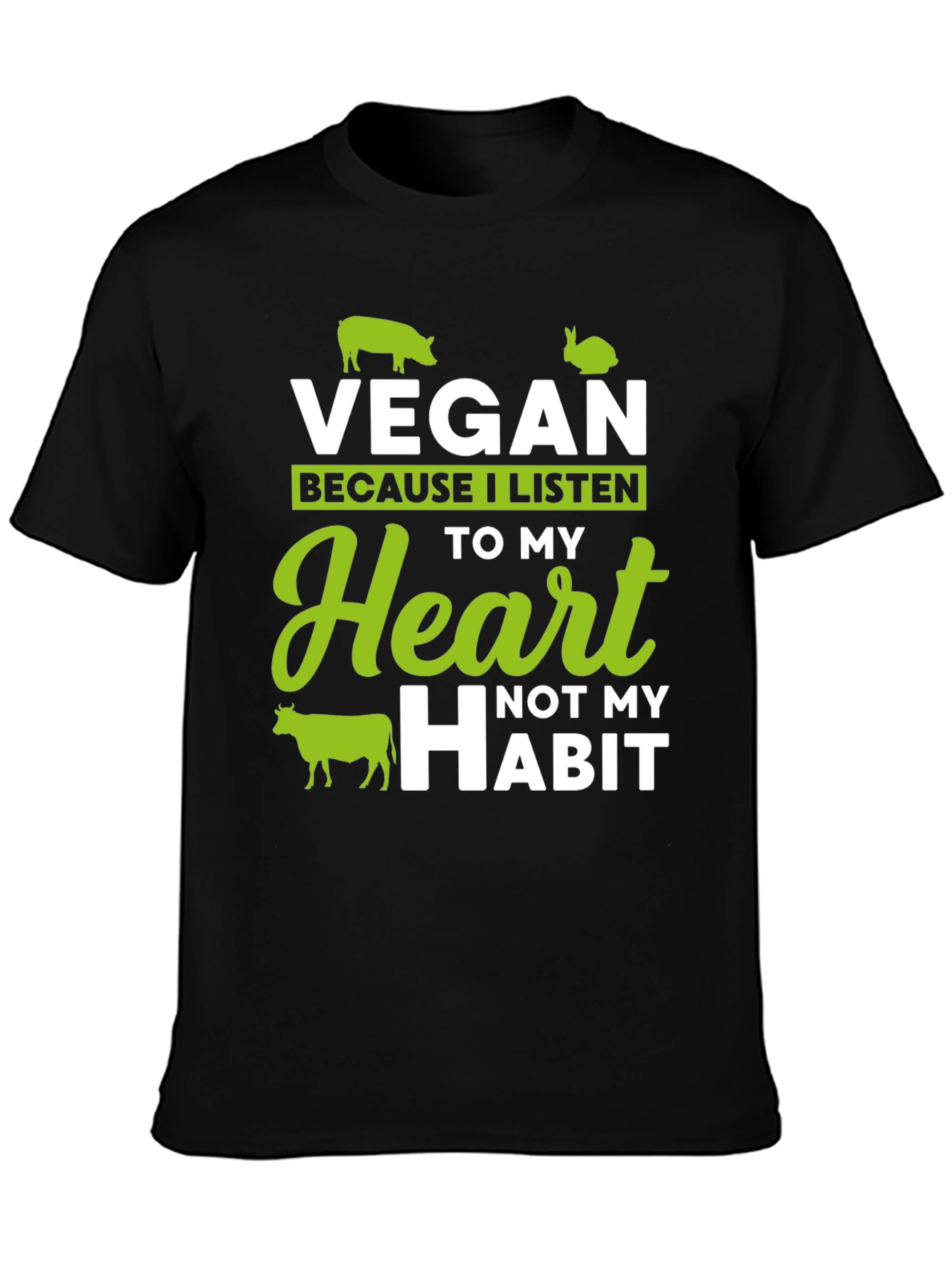 Vegan Heart T-Shirt - Listen to Your Heart!