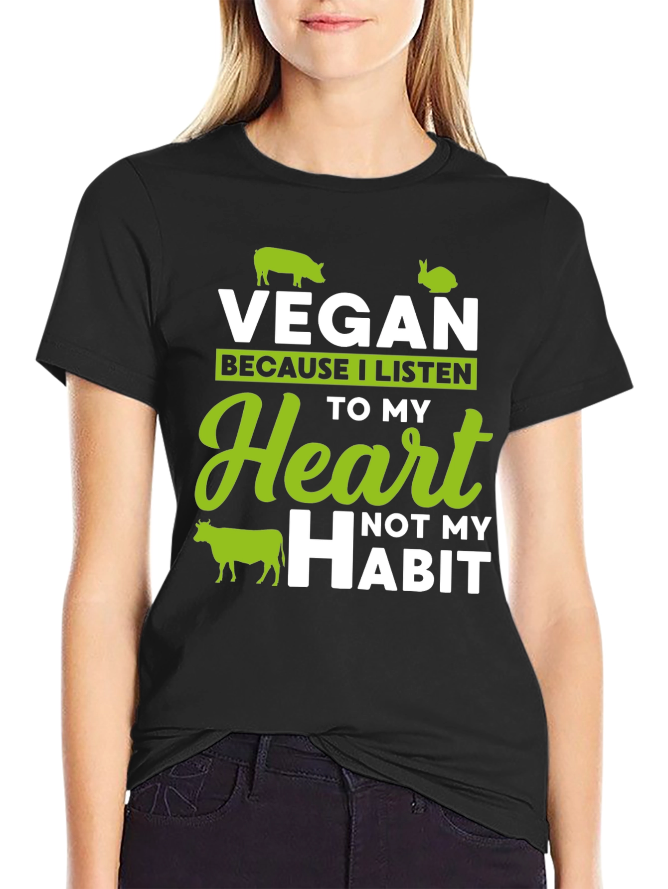 Vegan Heart T-Shirt - Listen to Your Heart!