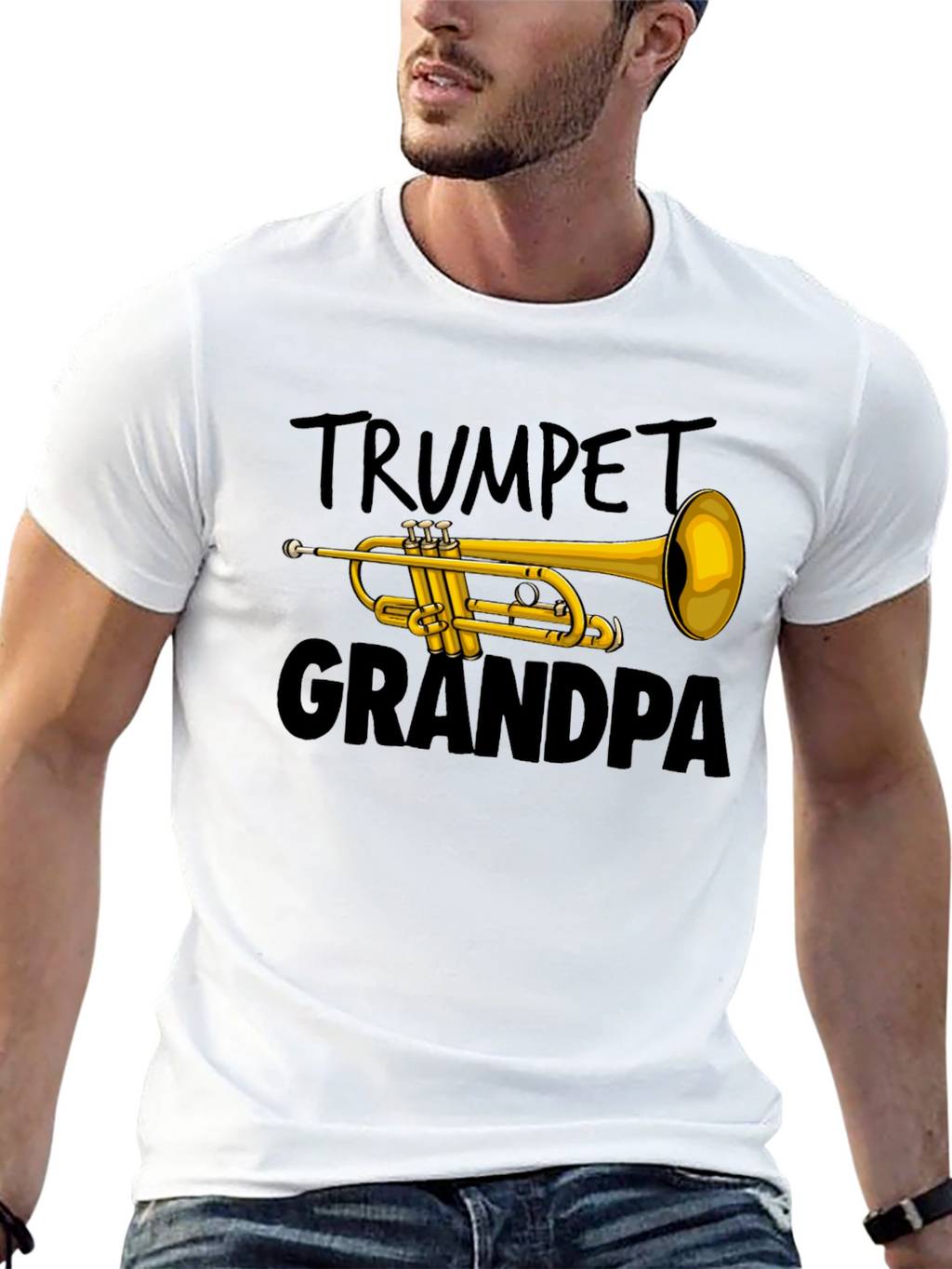 Trumpet Grandpa T-Shirt - Musician Grandfather Gift
