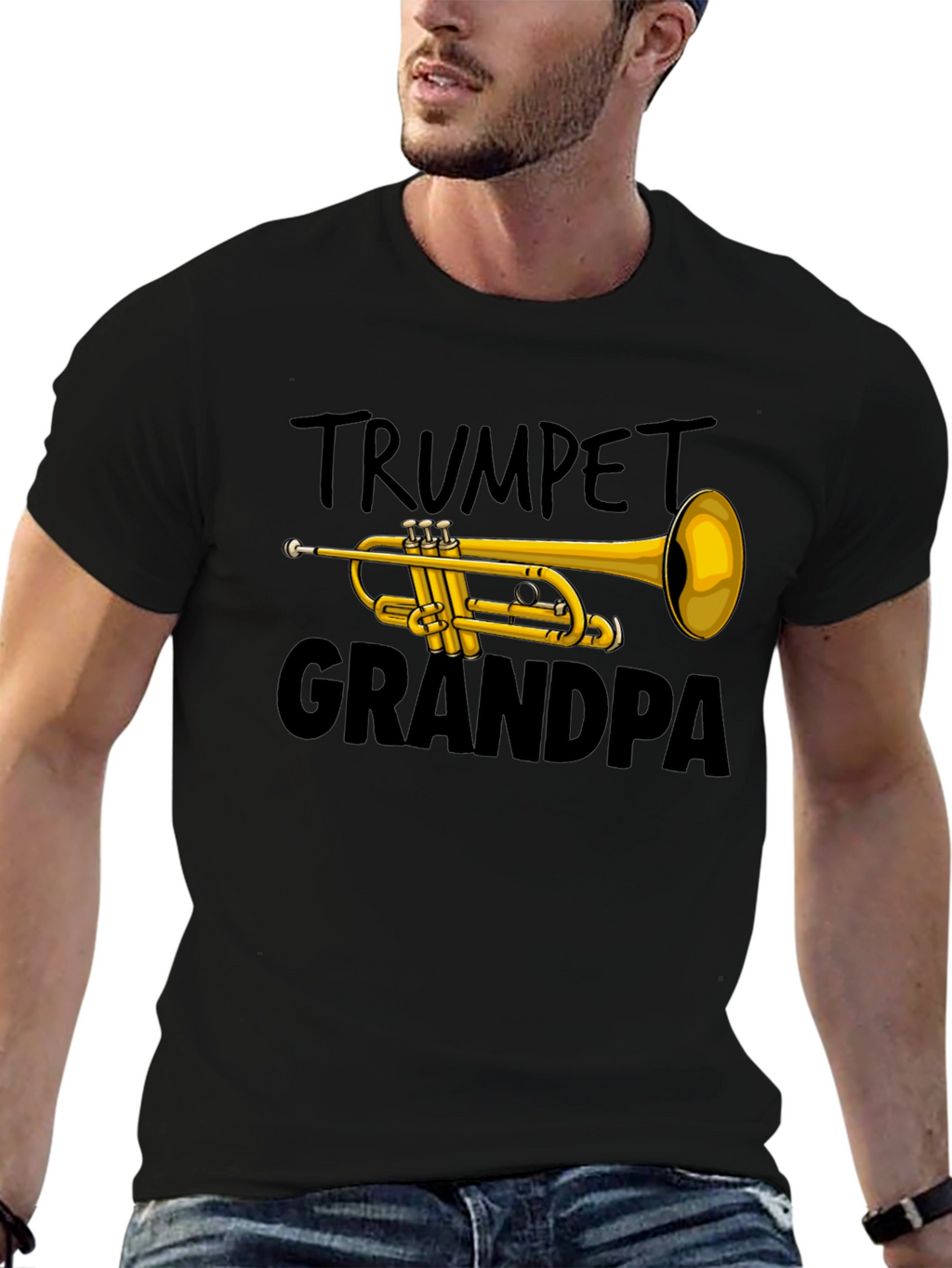 Trumpet Grandpa T-Shirt - Musician Grandfather Gift
