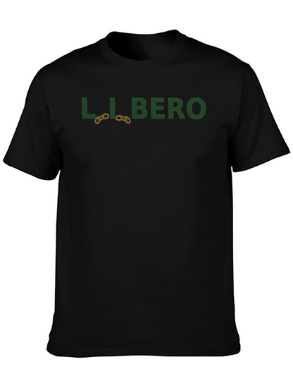 Libero Graphic Print Black T-Shirt