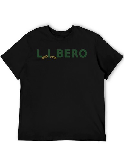 Libero Graphic Print Black T-Shirt
