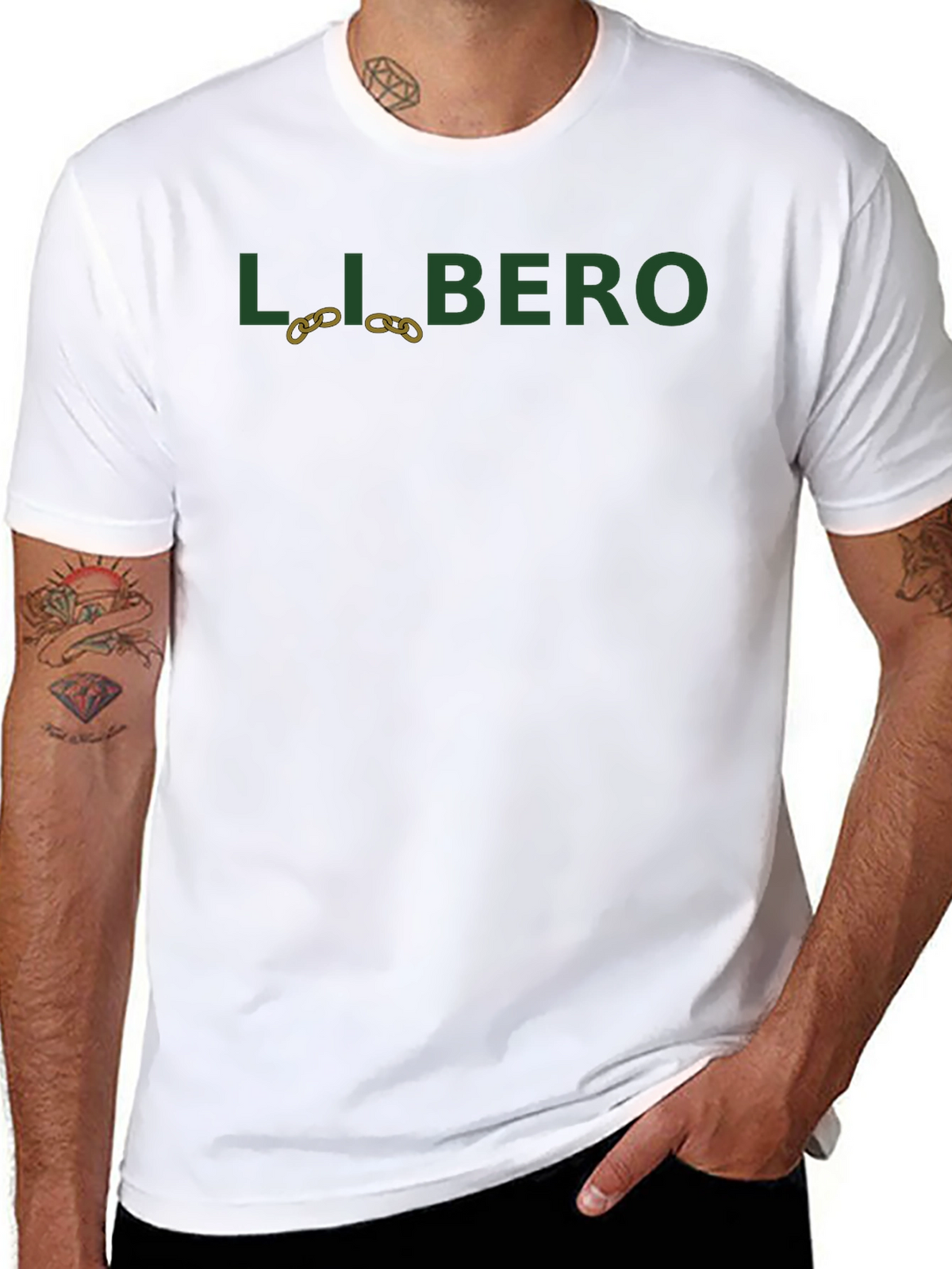 Libero Graphic Print Black T-Shirt