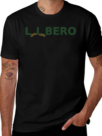 Libero Graphic Print Black T-Shirt