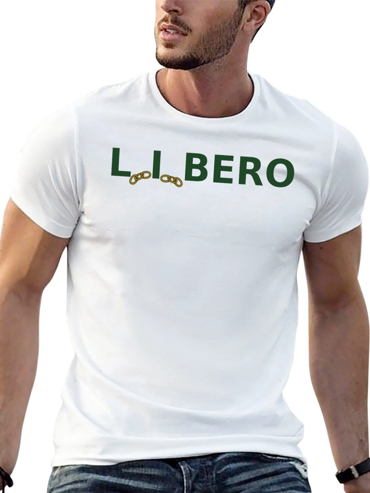 Libero Graphic Print Black T-Shirt