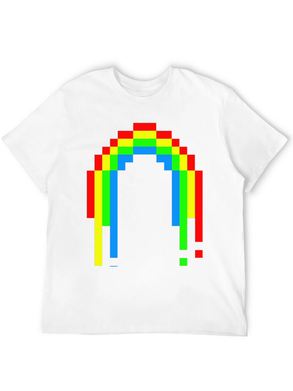 Pixel Rainbow Graphic Tee - Black Cotton Blend