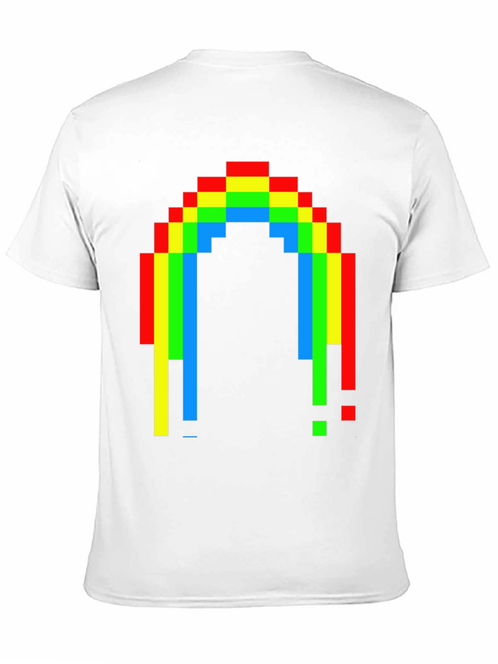 Pixel Rainbow Graphic Tee - Black Cotton Blend
