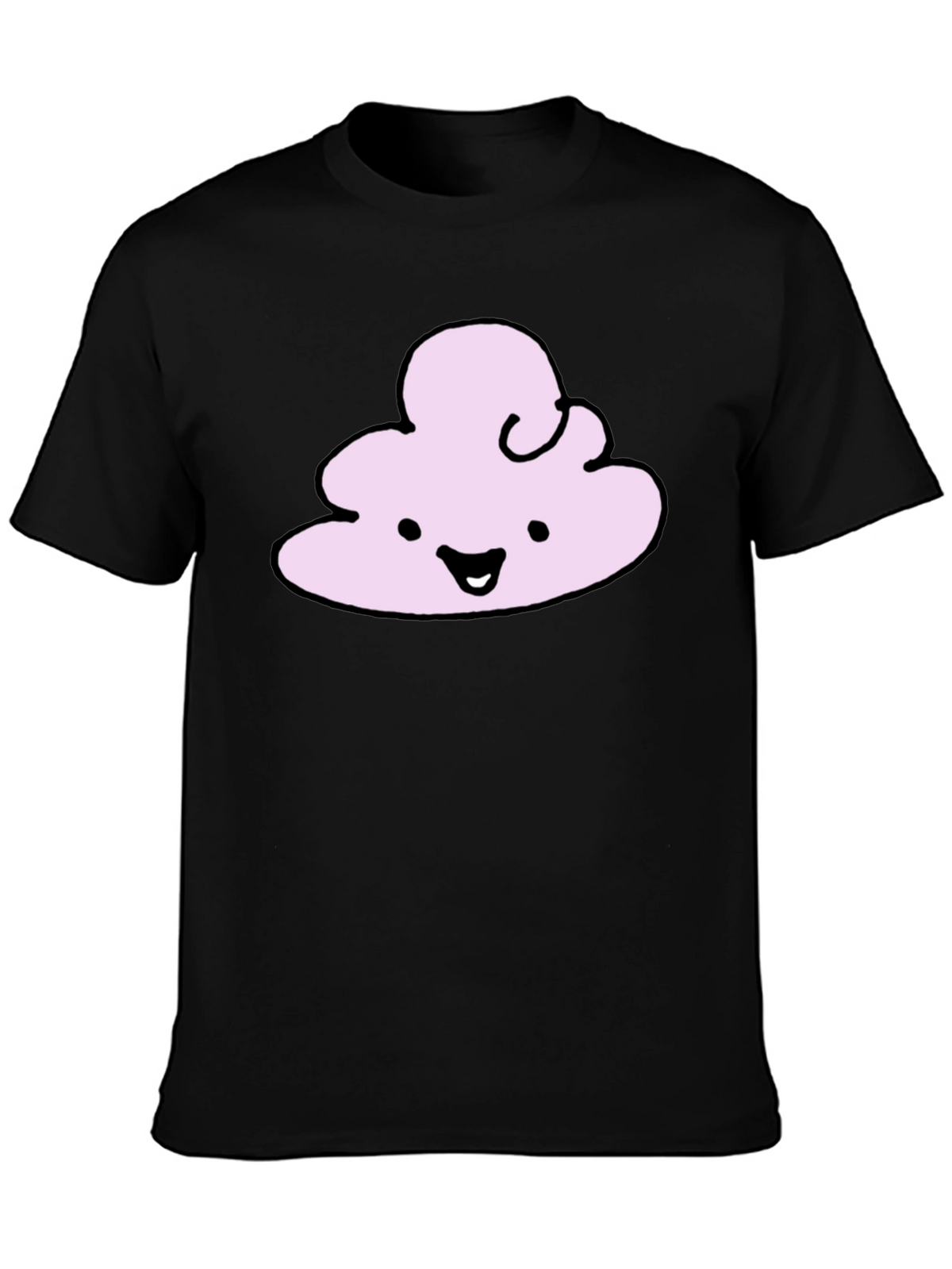 Cute Cloud Graphic T-Shirt - Black Cotton Tee