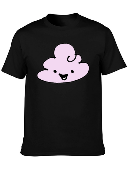 Cute Cloud Graphic T-Shirt - Black Cotton Tee