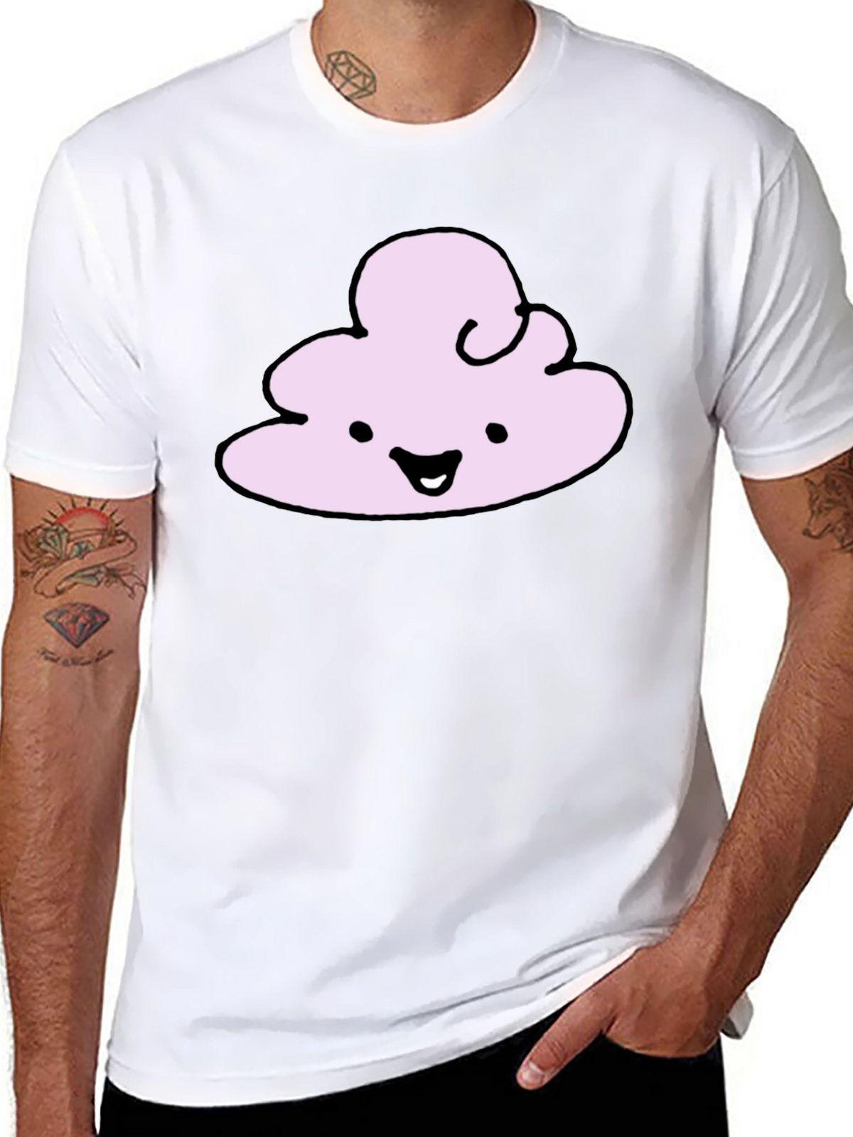 Cute Cloud Graphic T-Shirt - Black Cotton Tee