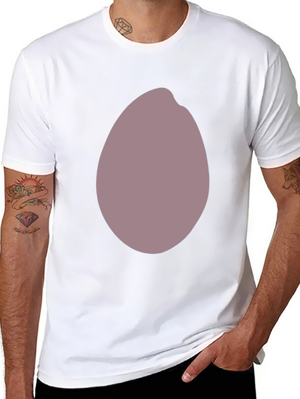 Mens Black T-Shirt with Unique Oval Graphic