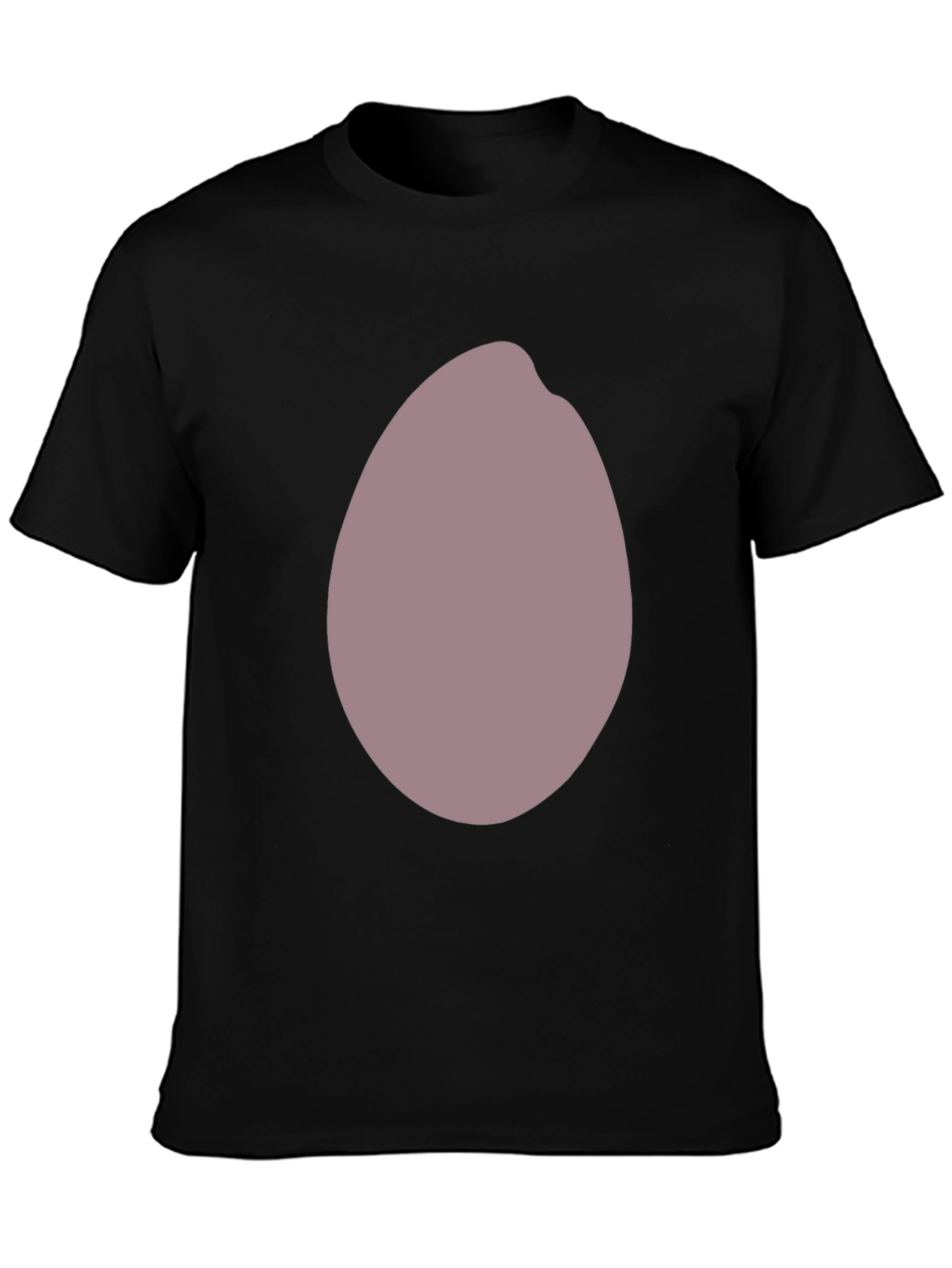 Mens Black T-Shirt with Unique Oval Graphic