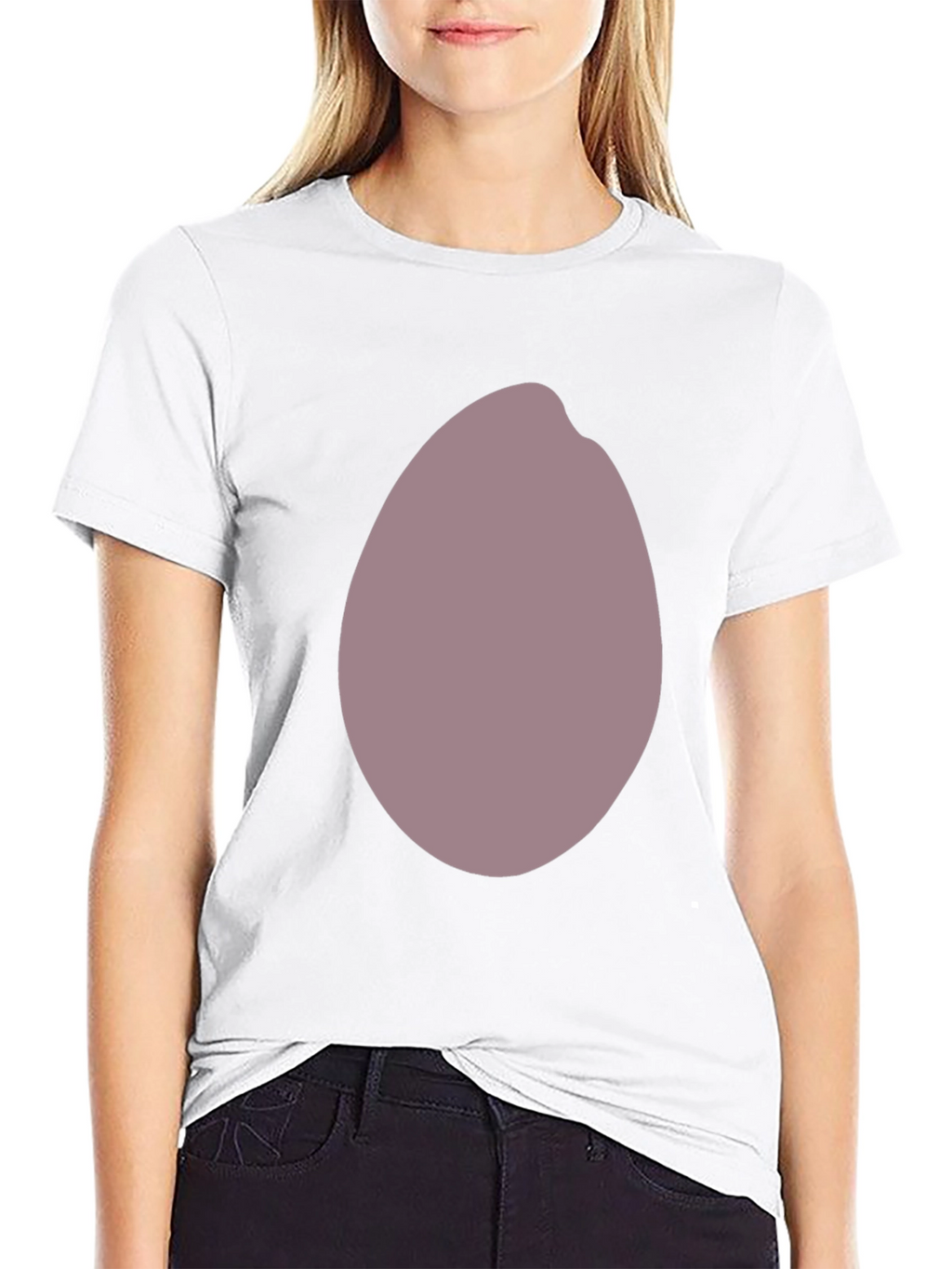 Mens Black T-Shirt with Unique Oval Graphic