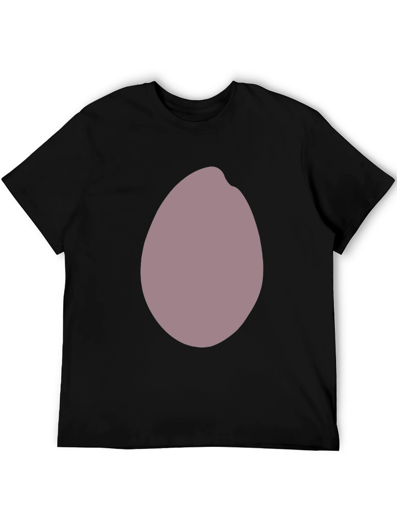 Mens Black T-Shirt with Unique Oval Graphic