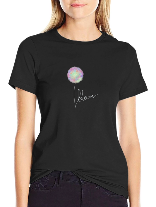 Bloom Graphic Print Black T-Shirt