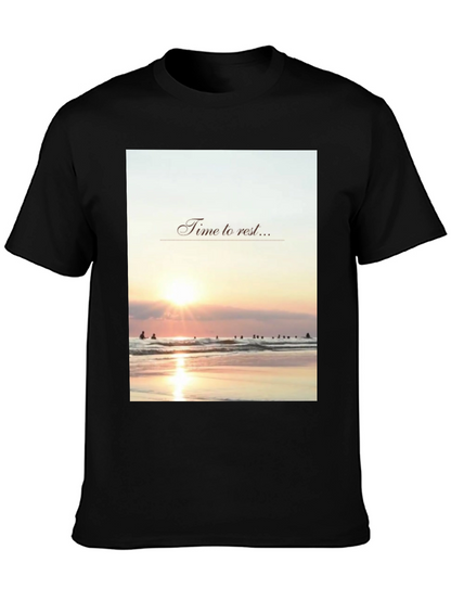 Relax Time T-Shirt - Beach Sunset Design