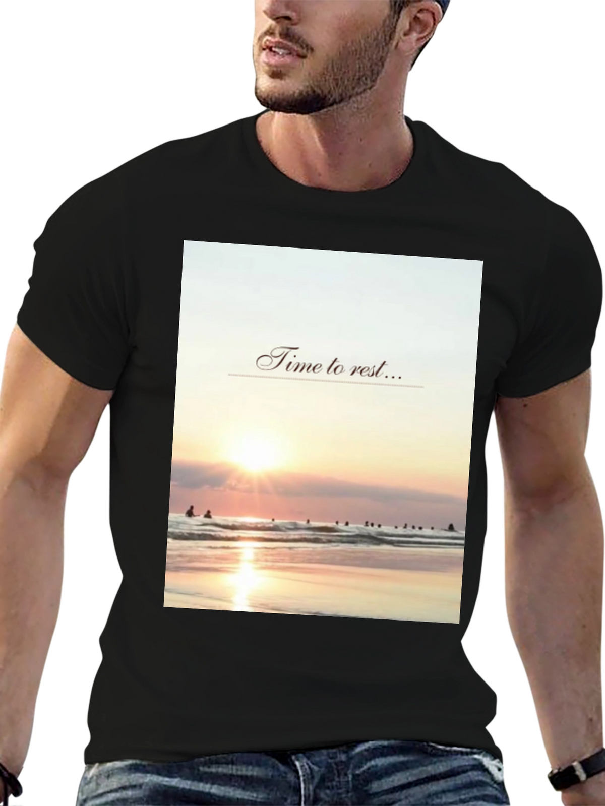 Relax Time T-Shirt - Beach Sunset Design