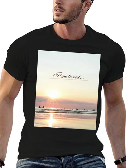 Relax Time T-Shirt - Beach Sunset Design