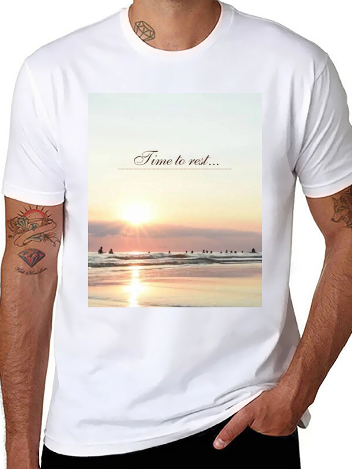 Relax Time T-Shirt - Beach Sunset Design