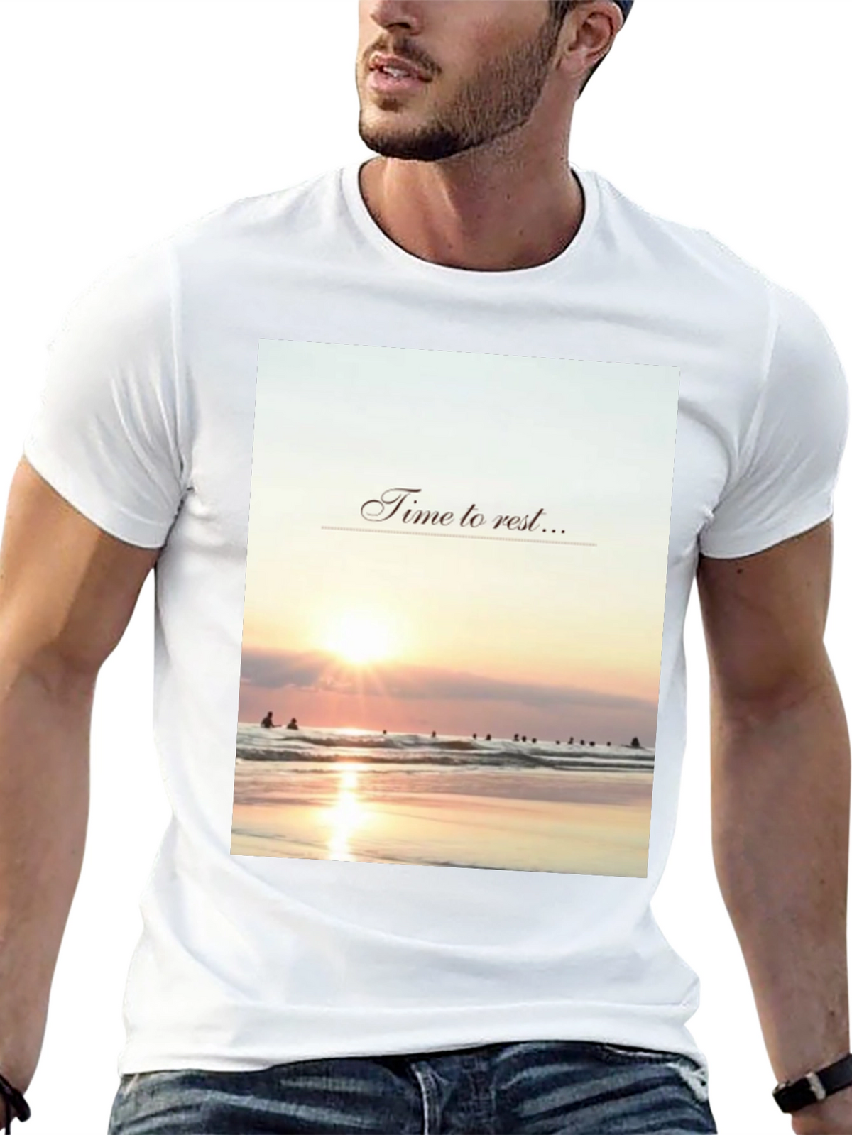 Relax Time T-Shirt - Beach Sunset Design