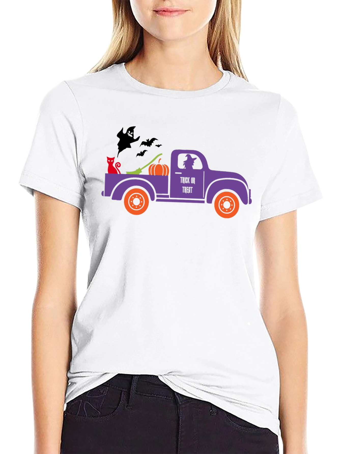Halloween Truck T-Shirt - Spooky Season Apparel