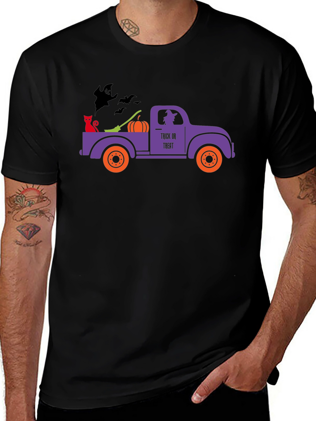 Halloween Truck T-Shirt - Spooky Season Apparel