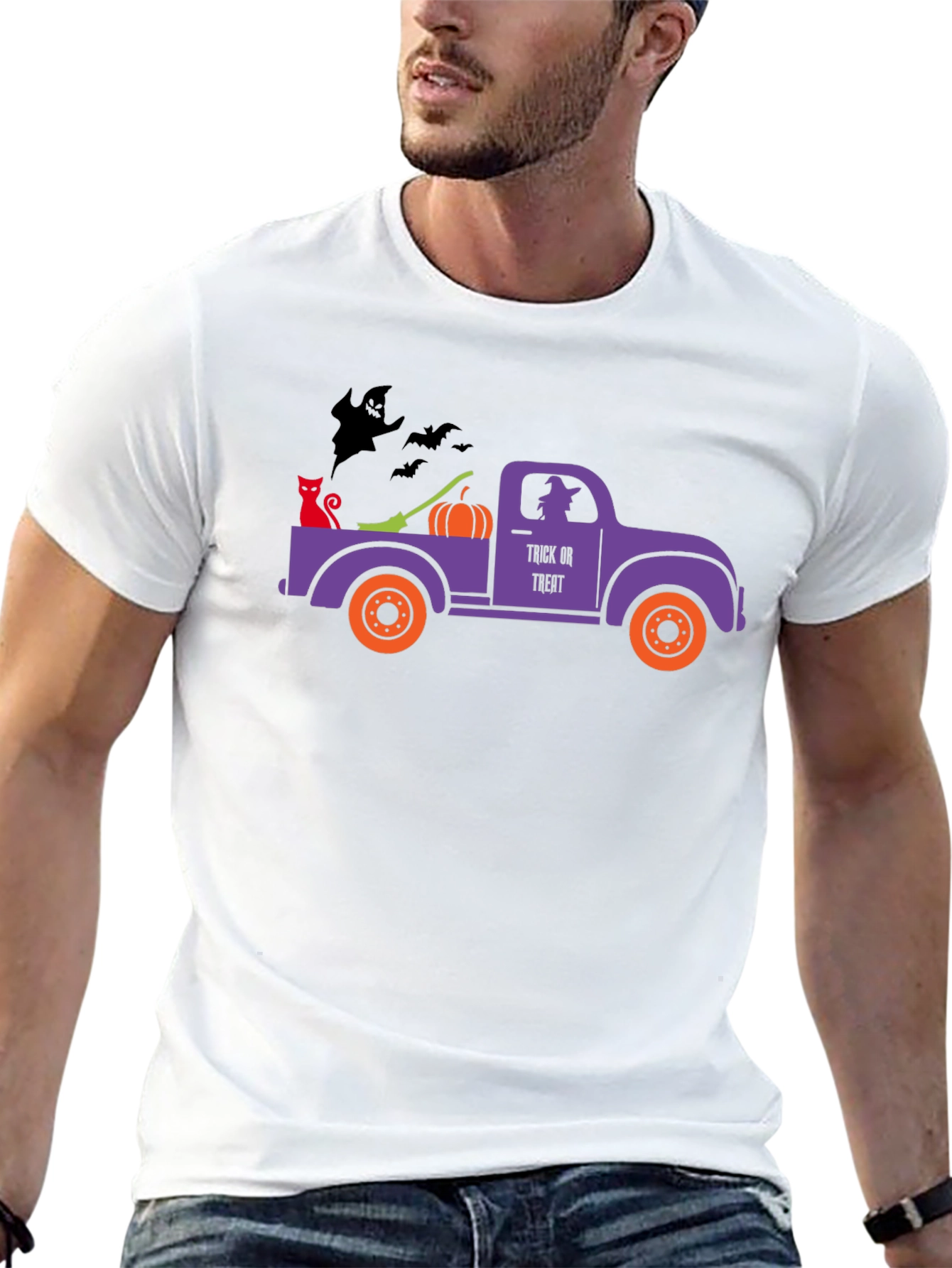Halloween Truck T-Shirt - Spooky Season Apparel