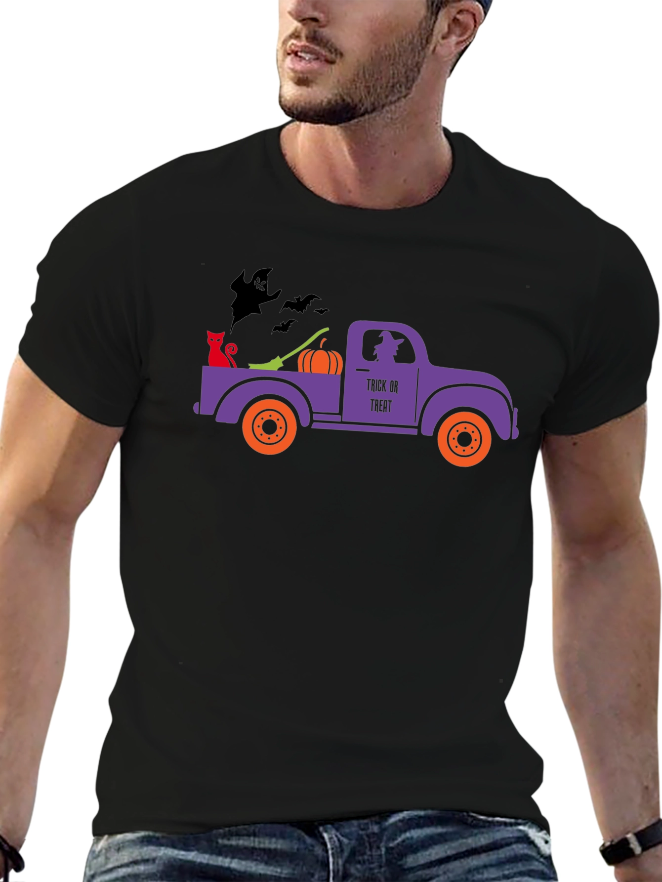 Halloween Truck T-Shirt - Spooky Season Apparel