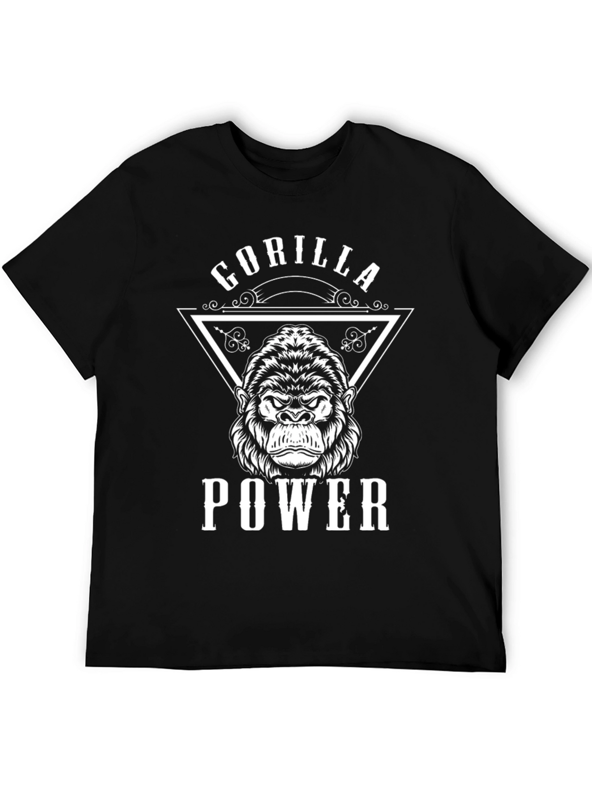 Gorilla Power Graphic Print Black T-Shirt