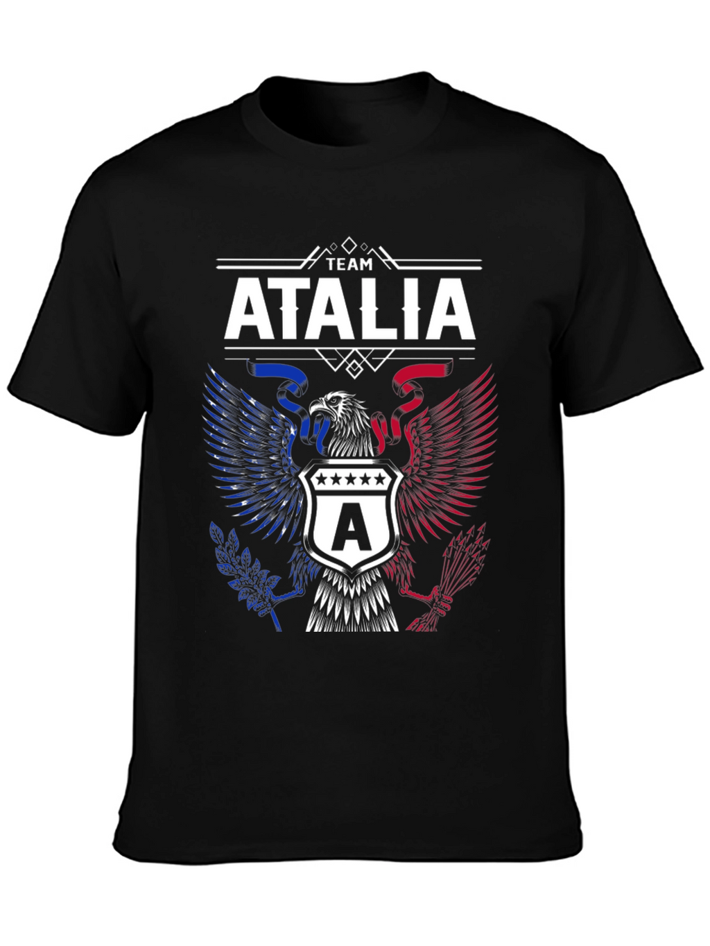 Team Atalia Patriotic Eagle Graphic Tee - Black