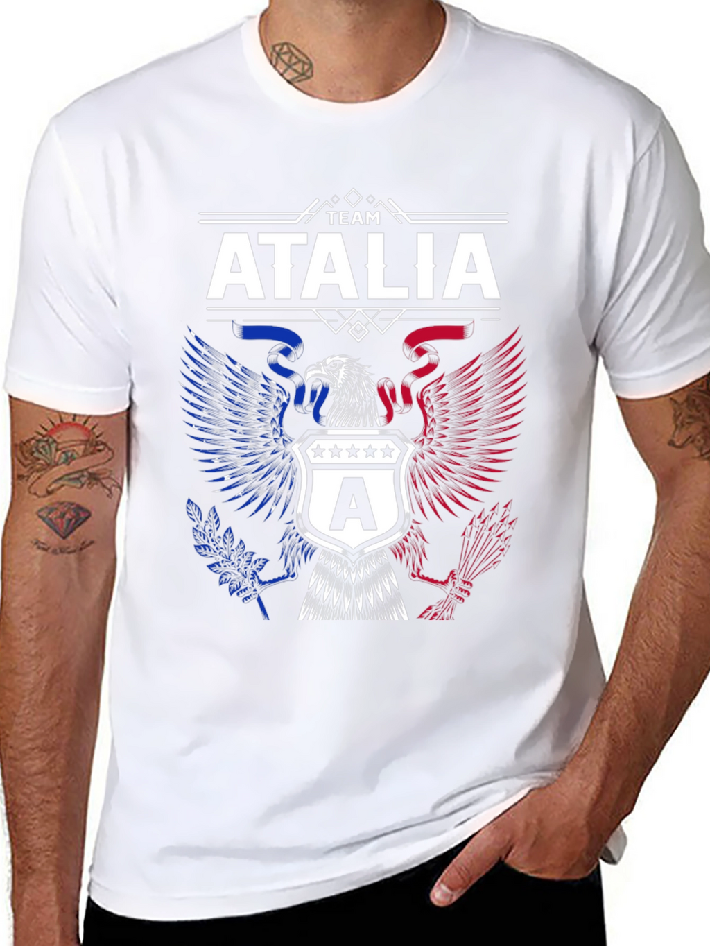 Team Atalia Patriotic Eagle Graphic Tee - Black