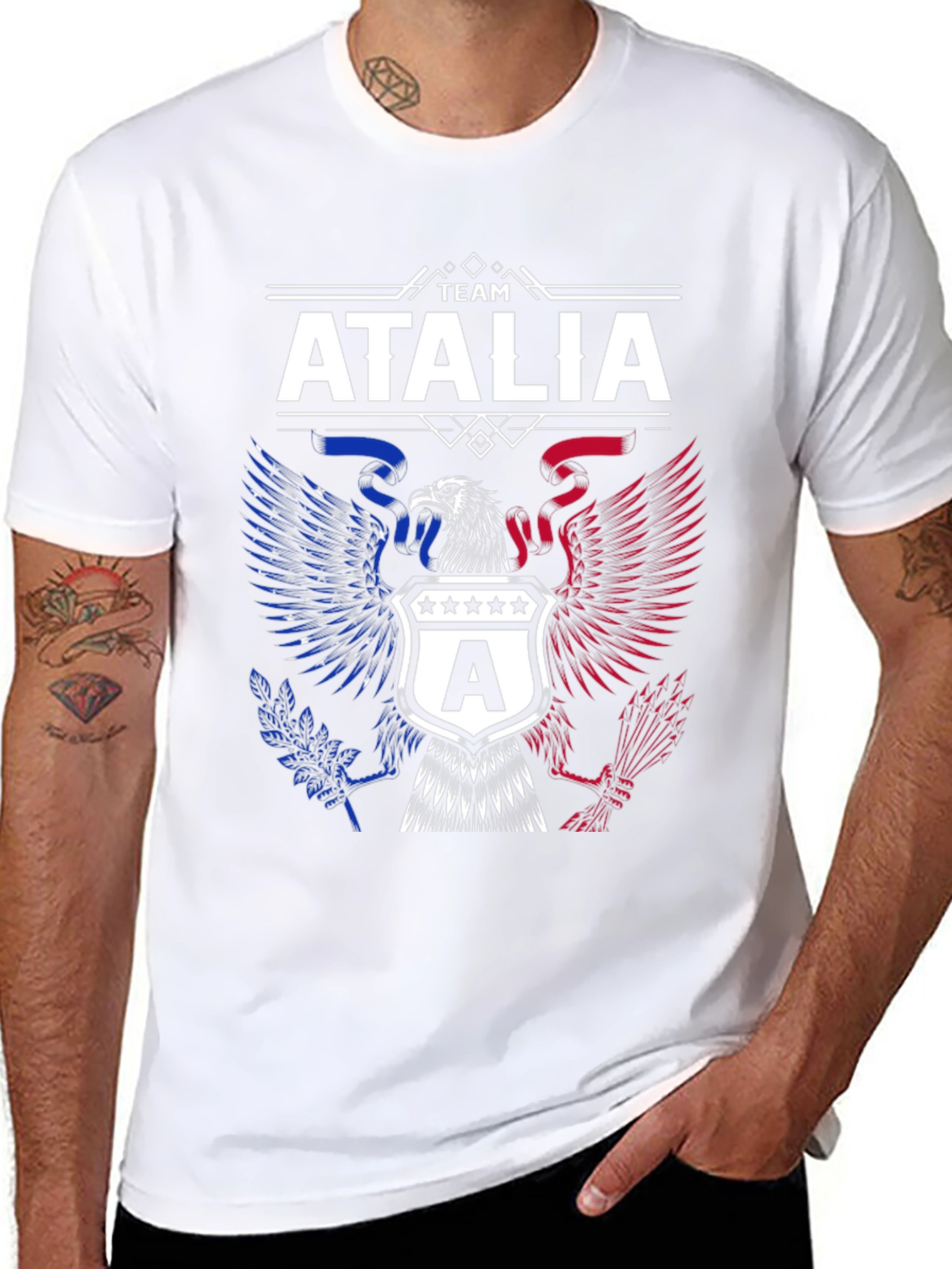 Team Atalia Patriotic Eagle Graphic Tee - Black