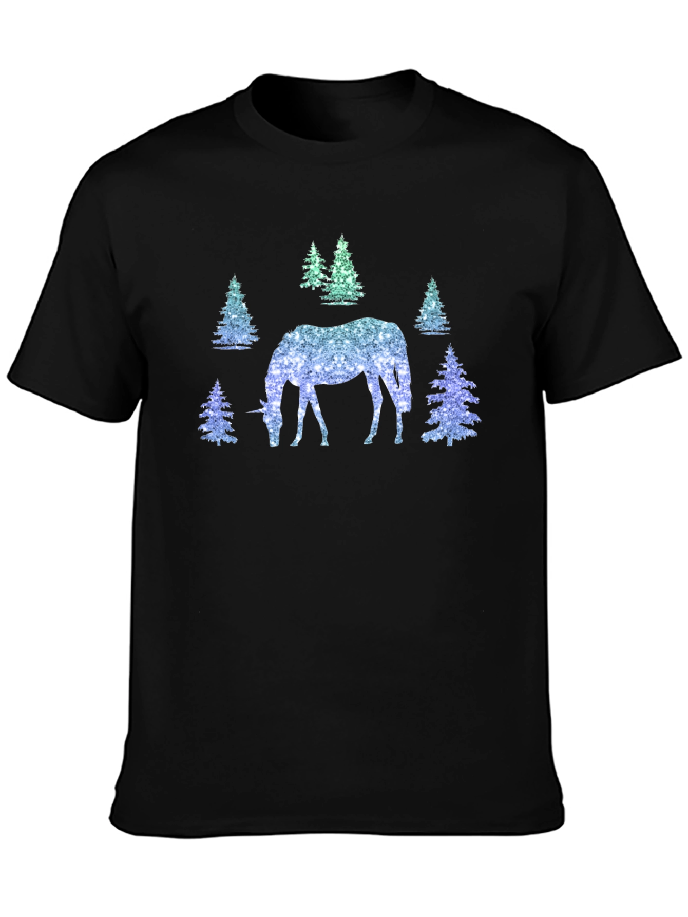 Unicorn Forest Graphic T-Shirt - Black