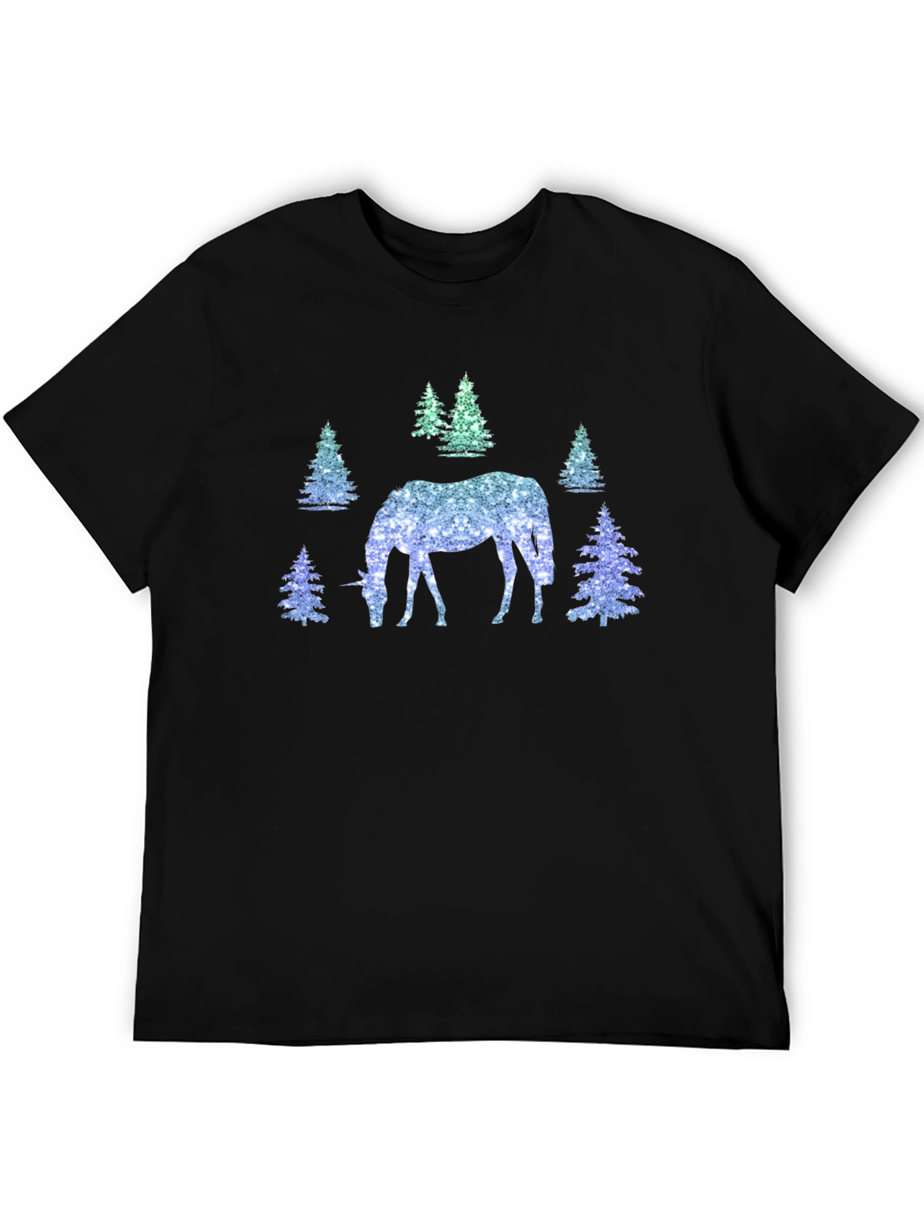 Unicorn Forest Graphic T-Shirt - Black
