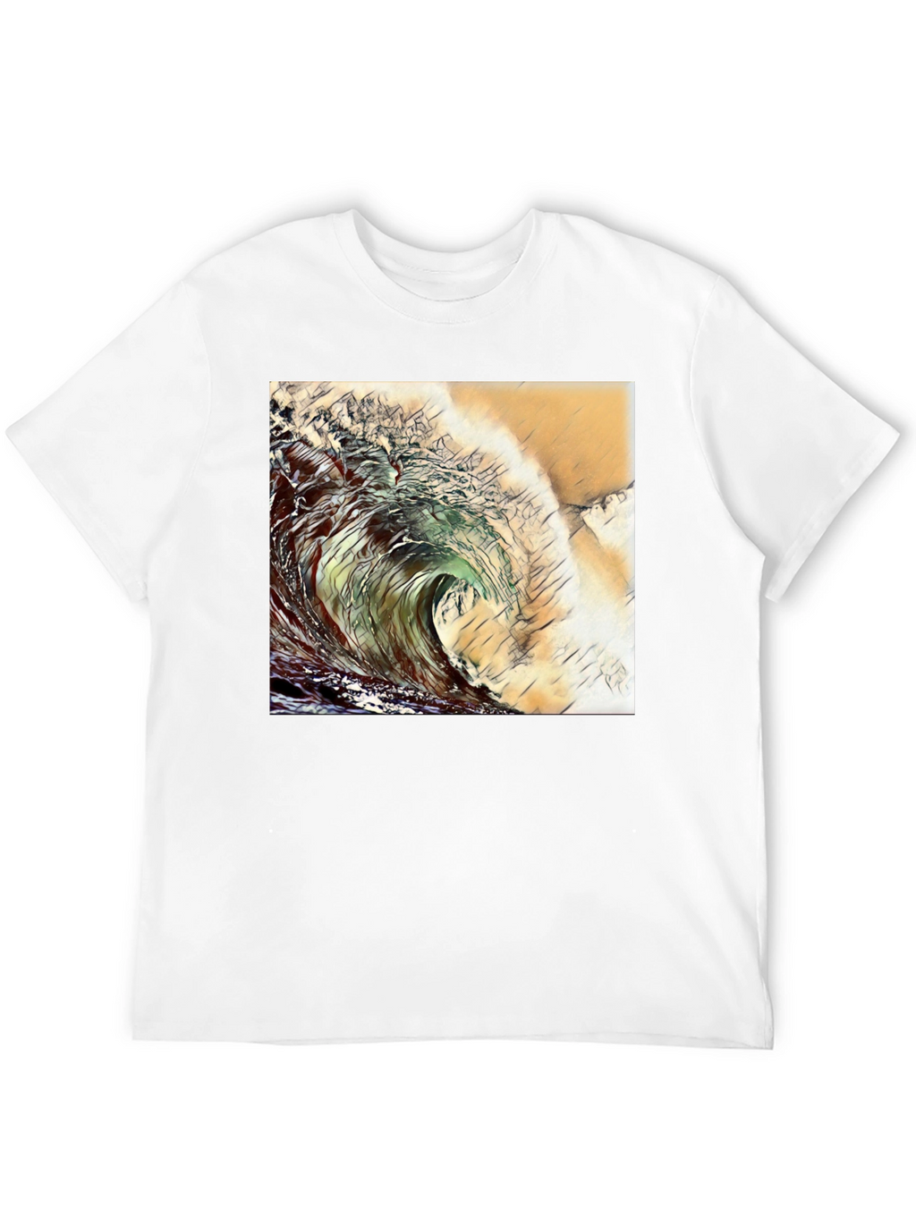 Wave Design Black T-Shirt