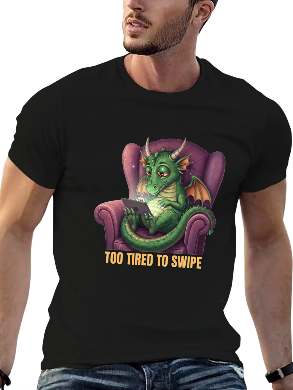 Tired Dragon T-Shirt - Funny Graphic Tee