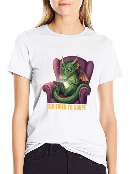 Tired Dragon T-Shirt - Funny Graphic Tee