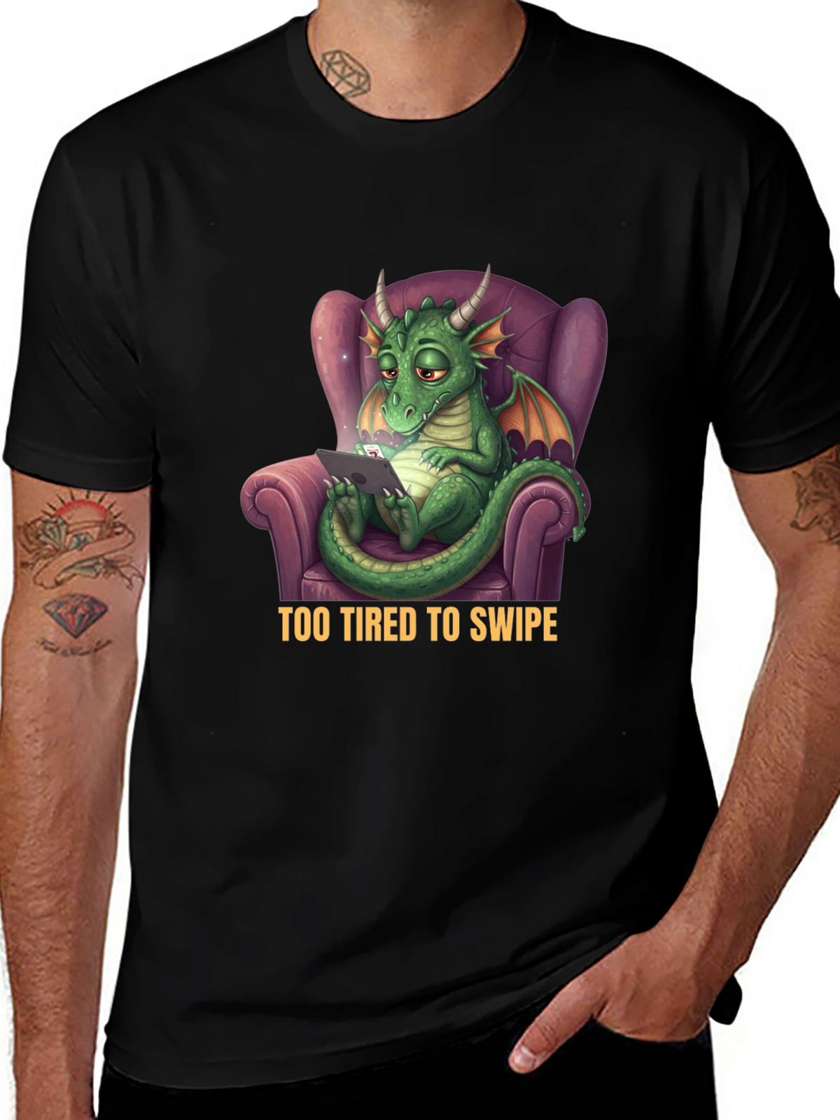 Tired Dragon T-Shirt - Funny Graphic Tee