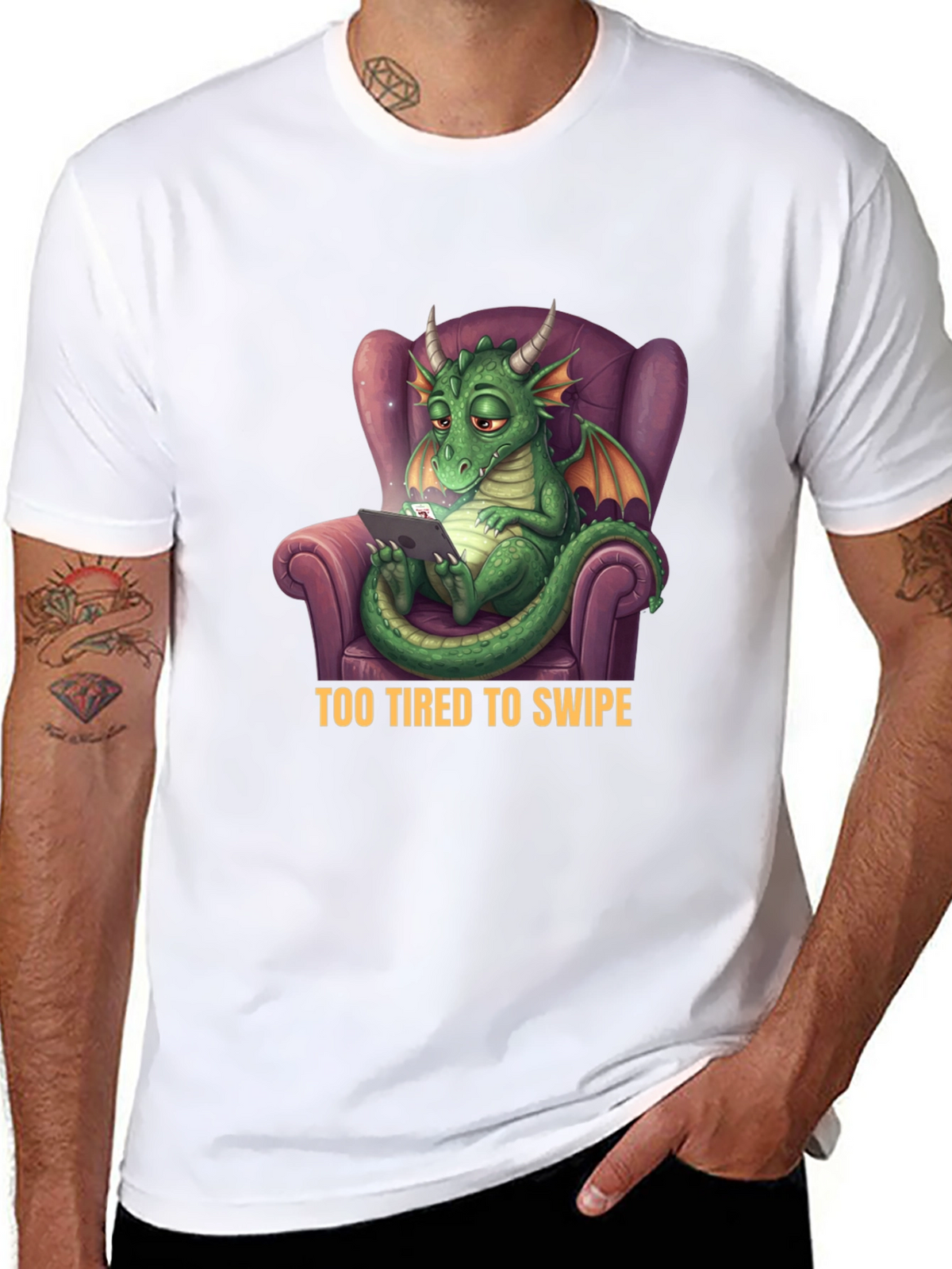 Tired Dragon T-Shirt - Funny Graphic Tee