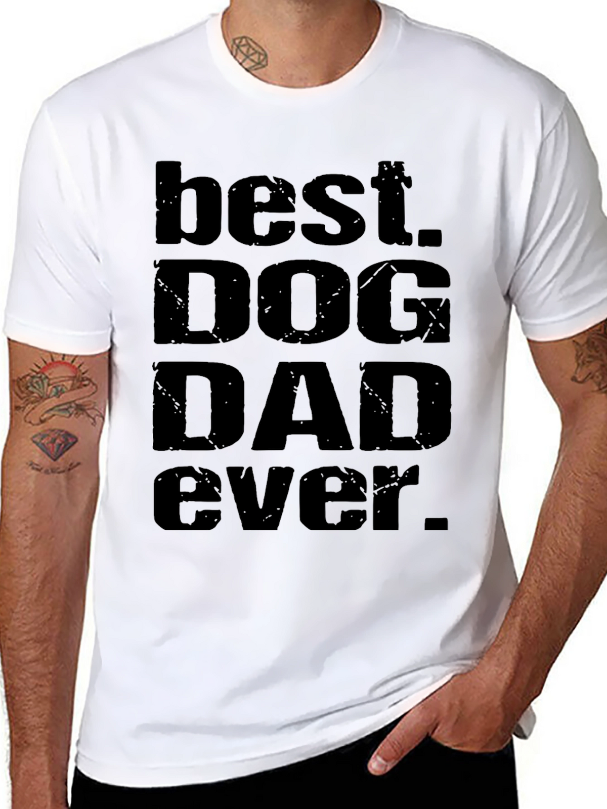 Best Dog Dad Ever Black T-Shirt