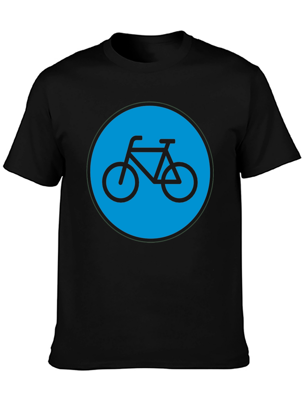 Bike Graphic T-Shirt - Black Cotton Blend Casual Tee