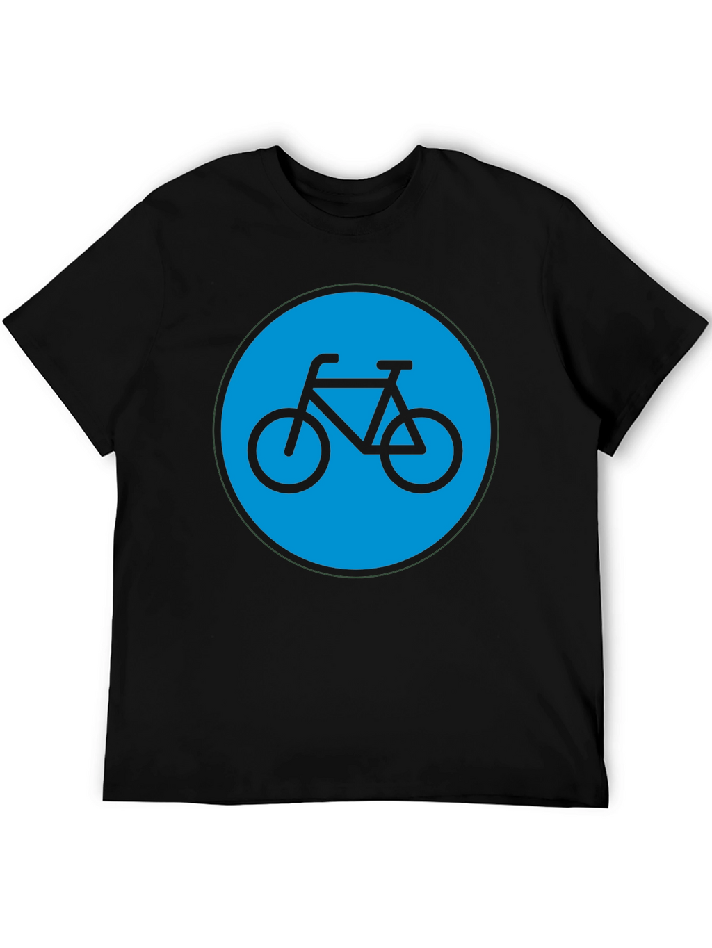 Bike Graphic T-Shirt - Black Cotton Blend Casual Tee