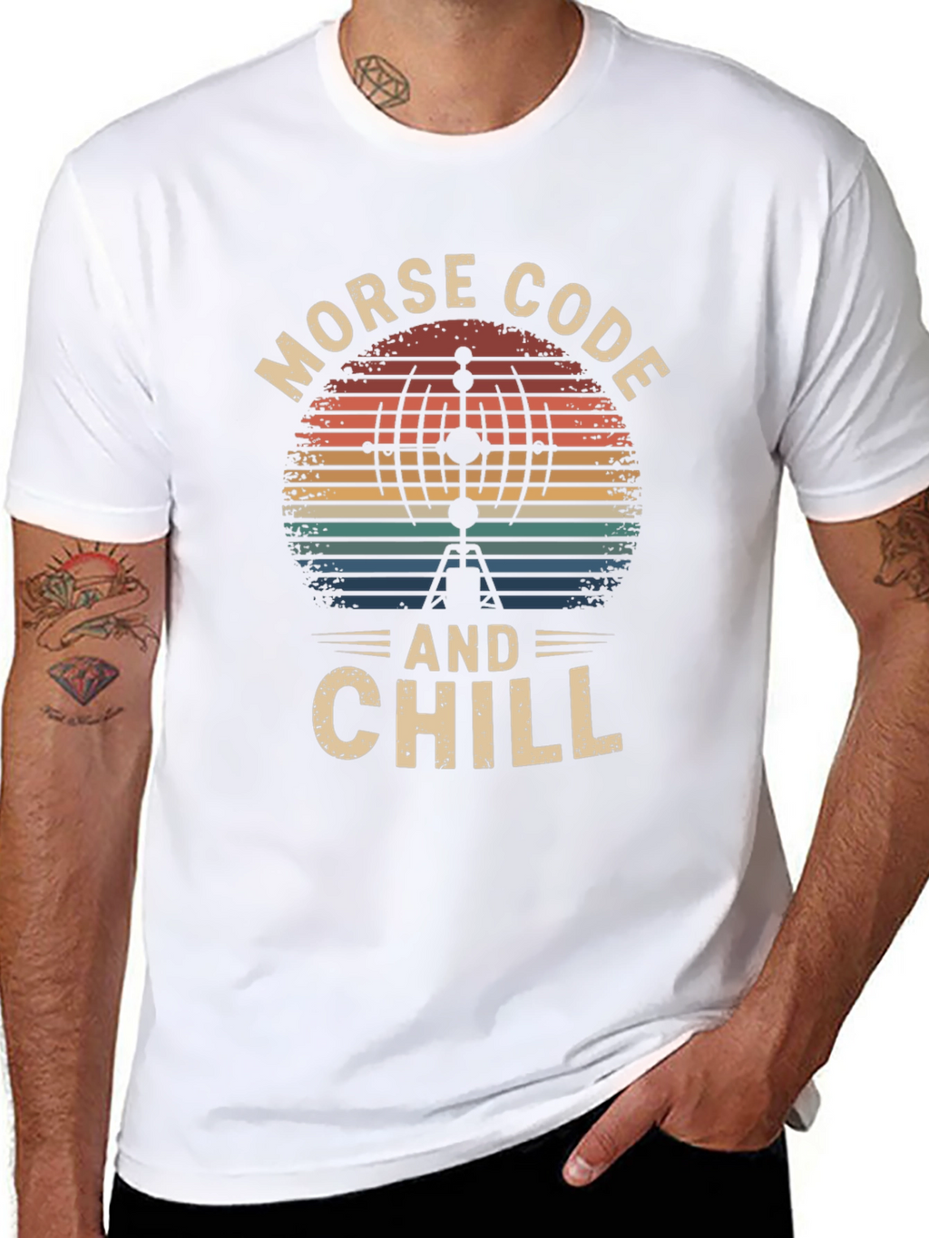 Morse Code and Chill Retro T-Shirt